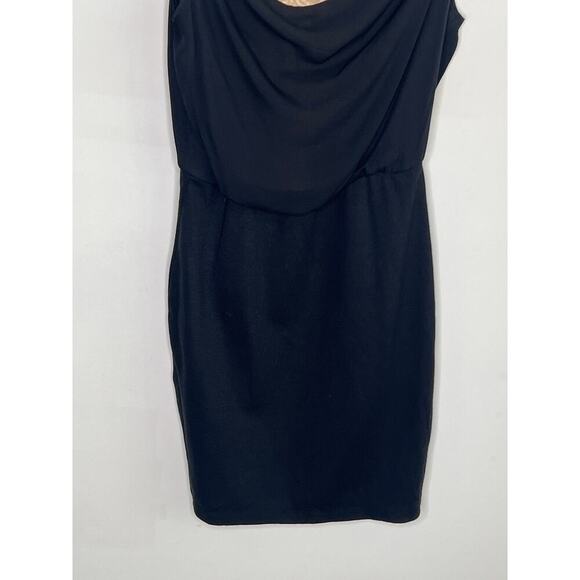 Alice + Olivia Employed Y2K Silk Sleeveless Cowl Neck Blouson Mini Dress Black 8 - Picture 4 of 11